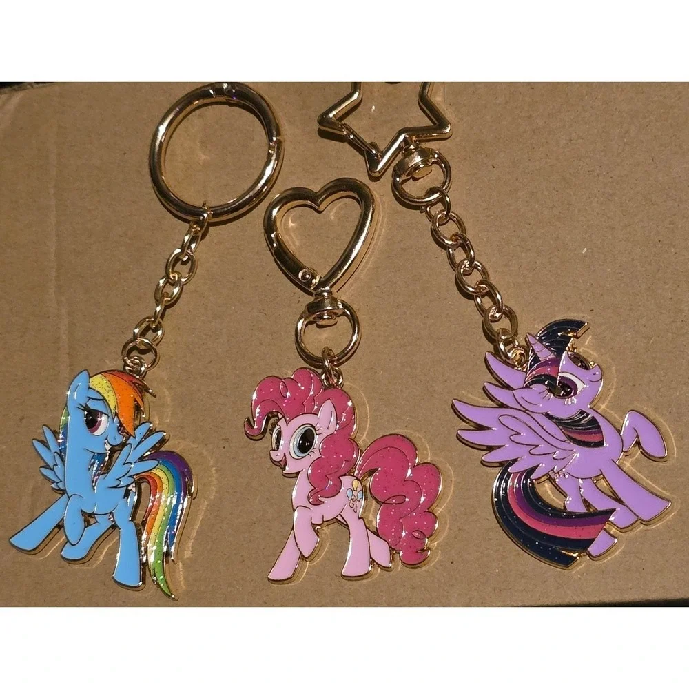 Set of 3 My Little Pony Keychains Rainbow Dash Pinkie Pie Twilight Sparkle! NEW